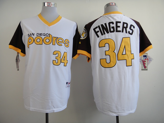 Men San Diego Padres #34 Cashner White Throwback 1978 MLB Jerseys